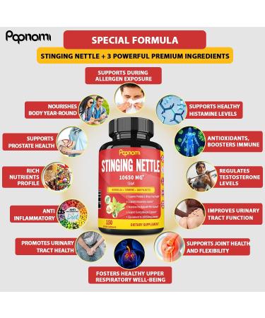Stinging Nettle Root Extract Capsules 10650MG Equivalent | Prostate Health & Urinary Tract Support | High Potency Complex | 5-Month Supply - Buy Online on GoSupps.com