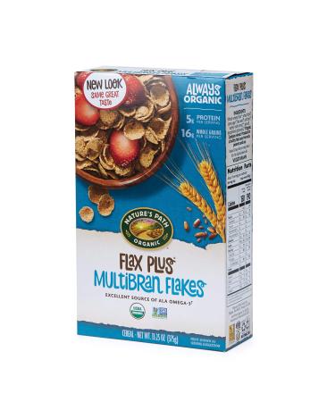 Nature's Path Organic Flax Plus Multibran Flakes Cereal, 13.25 Ounce (Pack of 6), Non-GMO, 16g Whole Grains, with Omega-3 Rich Flax Seeds