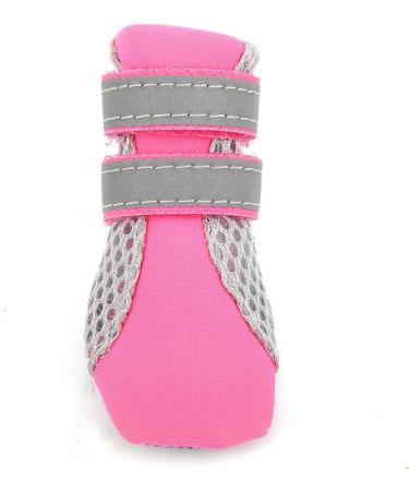 Zunea XL Dog Boots - Summer Slide-Resistant & Heat-Resistant Paw Protection Shoes for Small Dogs - Adjustable Reflective Soft Breathable Mesh (4 Pack) - Ideal for Hot Streets - Rose - Buy Online on GoSupps.com