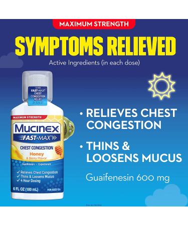 Mucinex Fast-Max Maximum Strength Chest Congestion Relief 6 fl oz - Honey-Berry Flavor - Buy Online on GoSupps.com