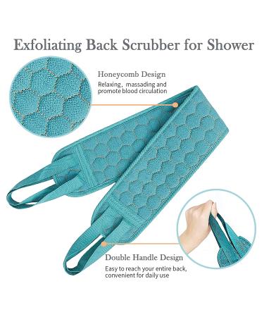 S&R PLKOP Exfoliating Back Scrubber, Glove & Loofah Set for Women - 3 Piece Green Bath Body Scrubber (31.5 * 3.7 inch) - Buy Online on GoSupps.com