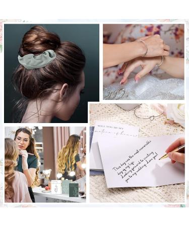 Cunno 48 Pcs Bridesmaid Proposal Set | Maid of Honor Gifts | Bridal Shower Makeup Bags, Scrunchies, Hair Bracelets & Invitation Cards in Green - Buy Online on GoSupps.com