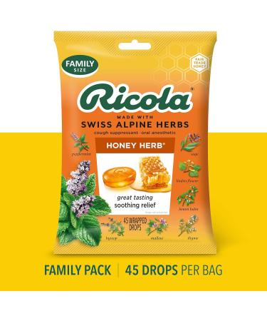Ricola Family Pack Honey-Herb Throat Drops - 45 Drops - Buy Online on GoSupps.com