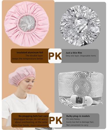 YIZIJIZI Heat Cap for Deep Conditioning - 2 Pack Aluminum Foil Hair Dyeing Cap for Home & Salon Use - Pink - Buy Online on GoSupps.com