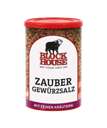 Block house magic salt spice mix for meat fish and vegetables in restaurant quality 280g can with a stray attachment 280 g (1 Pack) - Buy Online on GoSupps.com