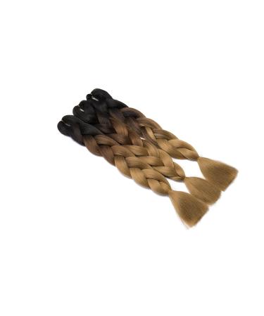 Sego Ombre Jumbo Braid Hair Extensions 24 Inch - 3 Pieces Dark Medium & Light Brown Crochet Twist 300g - Buy Online on GoSupps.com