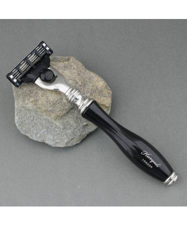 Haryali London 3 Blade Straight Razor - Elegant Black Design for Men & Women - Superior Shaving Experience - 1 Piece - Buy Online on GoSupps.com