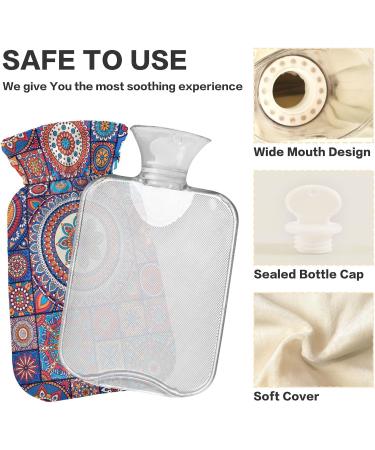 Buy Naanle Ethnic Mandala Hot Water Bottle - 2L Large Transparent Heat & Cold Therapy for Pain Relief - Ideal for Bed Hands & Feet Warmers - Buy Online on GoSupps.com