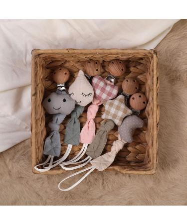 Practical Cotton Nipple Holder & Pacifier Clip Chain | Elegant Star & Moon Baby Fitness Toys - M167 - Buy Online on GoSupps.com
