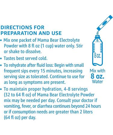 Amazon Brand Mama Bear Electrolyte Powder Packets 0.3oz - 8 Count Assorted Flavors - Buy Online on GoSupps.com