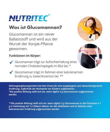 Nutritec Glucomannan with Vitamin C - Vegan Dietary Supplement 120 Capsules Pure Konjac Root - Optimize Weight Management & Boost Immunity - Buy Online on GoSupps.com