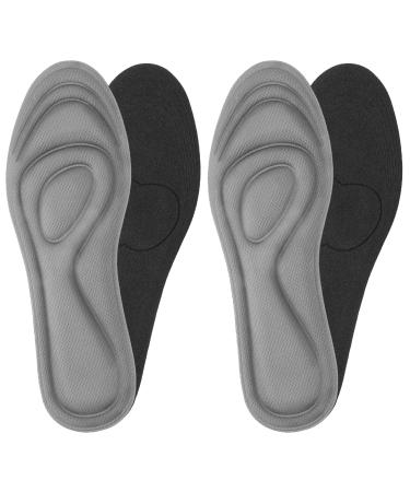 WLLHYF 2Pair Memory Foam Insoles Shoe Insoles for Women Man Replacement Shoe Inserts Comfort Cushioning Shoe Inserts Shoe Pads Relieve Foot Pain(Grey W5-10US) Grey W5-10US