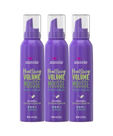 Aussie Mousse, with Bamboo & Kakadu Plum, Headstrong Volume, For Fine Hair, 6 fl oz, Triple Pack