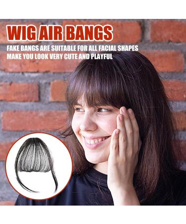Clip In Bang Hair Extensions Bangs Fake Bang Hairpieces Natural Easy To Use Soft Hair Extensions Bangs For Women And Girls Natural black - with sideburns - Buy Online on GoSupps.com