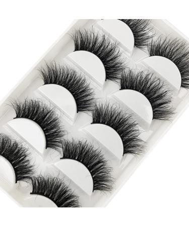3D Mink Lashes 100% Real Siberian Mink Fur Lashes Dramatic Cat-Eyes Look Natural Fluffy Volume Long Wispy Totally Cruelty-Free Reusable &Handmade Fake Eyelashes 5 Pairs (A11) 5 Pair (Pack of 1)