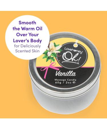 Lovehoney Oh! Vanilla Massage Candle - 60g | 6 Essential Oils | Vegetarian Friendly - Buy Online on GoSupps.com