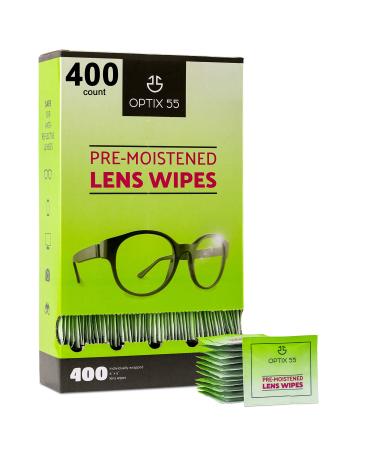 Eyeglass Cleaner Lens Wipes - 400 Pre-Moistened Individual Wrapped Eye Glasses Cleaning Wipes | Glasses Cleaner Safely Cleans Glasses, Sunglasses, Phone Screen, Electronics & Camera Lense| Streak-Free