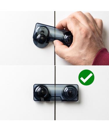 Universal Child Lock Safety Kit - 6 Transparent Black Door Locks for Cabinets & Drawers | Secure Baby Protection with Special Adhesive - Buy Online on GoSupps.com