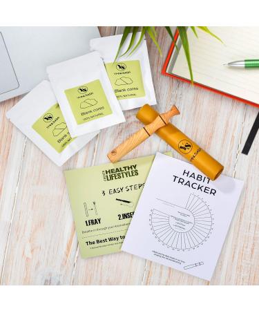 Aromatherapy Inhaler for Essential Oils | Wooden Smoking Cessation Stick | Personal Diffuser with 3 Refillable Cotton Inserts - Buy Online on GoSupps.com