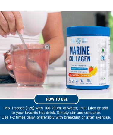 Applied Nutrition Marine Collagen Powder - Strawberry & Lemonade - 25 Servings - Buy Online on GoSupps.com