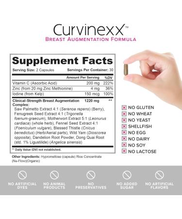 CURVINEXX (3 Bottles) - Natural Breast Toning and Firming Supplement. Lift Firm and Enhance your Bust Naturally... - Buy Online on GoSupps.com