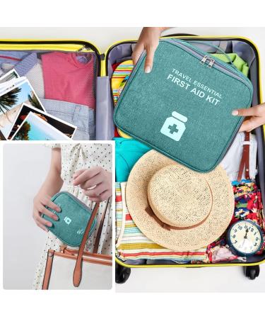 Mecctuck Medication Bag - 2-Piece Travel Pharmacy & First Aid Storage | Large Capacity Medical Bag for Home Office & Outdoor Use - Green - Buy Online on GoSupps.com