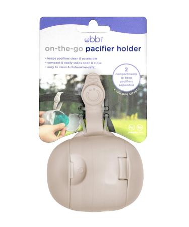 Ubbi On-The-Go Dual Pacifier Holder - Portable Diaper Bag Accessory for Newborns - Taupe - Buy Online on GoSupps.com