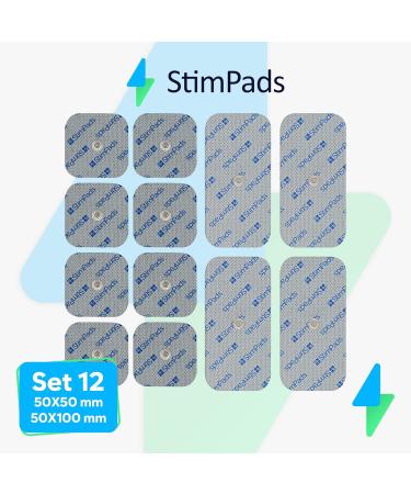 Buy Stimpads EMS Electrodes for Compex Devices 12-Pack 50x50 & 50x100mm Certified Medical Product - Buy Online on GoSupps.com
