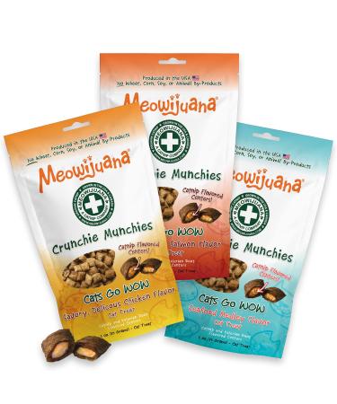 Meowijuana | Crunchie Munchie Bundles | Organic Catnip Center | Grown in The USA | Promotes Cat Health | High Potency Cat Treats | Feline and Cat Lover Approved