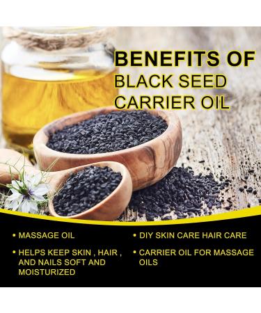 Organic Black Seed Oil - 100% Pure Natural & Cold Pressed Liquid Black Cumin Seed Oilwith Omega 3 6 9 Antioxidant and Thymoquinone for Hair Growth - Buy Online on GoSupps.com