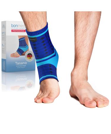 Bonmedico ankle bandage - non -slip ankle bandage ankle for women & men - supporting bandage for ankle Achilles tendon - wellness gifts - 1 footbands Blue Unisex Medium Blue Unisex Medium