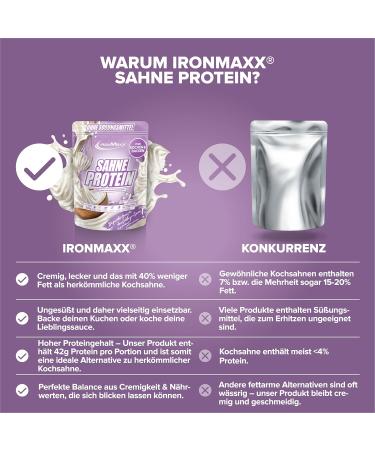 IronMaxx Cr me Protein - Sachet de 500g - Ingr dient de cuisine et de p tisserie riche en prot ines avec prot ines de lactos rum - Sans sucre ajout & moins gras que la cr me - Buy Online on GoSupps.com
