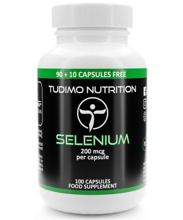 Selenium Supplements 200mcg Capsules - 100 pcs (3+ Month Supply) of Rapidly Disintegrating Capsules Each with 200 mcg of Pure Selenomethionine Powder