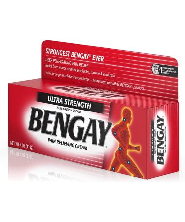 Bengay Ultra Strength Pain Relief Cream - 4 oz | Topical Analgesic for Arthritis, Muscle, Joint & Back Pain - Buy Online on GoSupps.com
