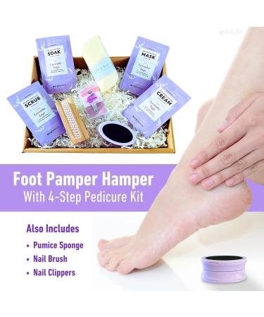 Foot Care Gift Set - Foot Pamper Hamper with 4-Step Pedicure Kit Nail Brush Nail Clippers 4-In-1 Foot File and Pumice Sponge | Complete Home Pedicure Set | Includes ShopZee Skincare eBook - Buy Online on GoSupps.com