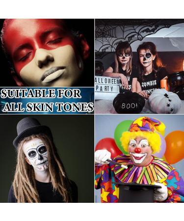 3 Colors Clown Makeup Eye Black Stick - Cream Blendable Face & Body Paint for Halloween & Sports | Red White Black - Professional Quality - Buy Online on GoSupps.com