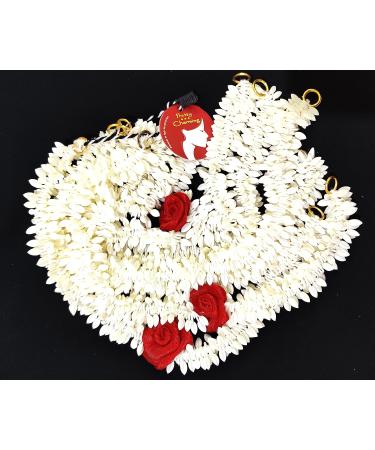 Pretty Charming Artificial Hair Gajra - Set of 6 (3 Red & 3 White) - Buy Online on GoSupps.com