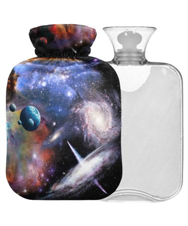 NAANLE heat bottle with reference space landscape heat bottle with space landscape Transparent hot water bottle Handfoots Heating bags for pain relief heat and cold therapy 2L