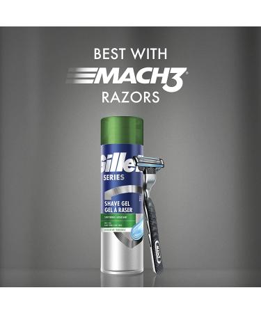 Gillette Series 3X Sensitive Shave Gel - Hydrating, Protecting, and Soothing - 7oz Each - Pack of 6 - Buy Online on GoSupps.com