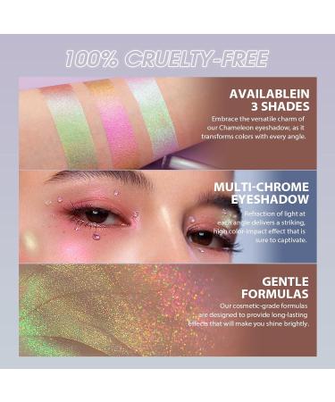 3 Pcs Liquid Chameleon Eyeshadow Set - Metallic Multichrome Glitter - Long-lasting & Holographic (#B) - Buy Online on GoSupps.com