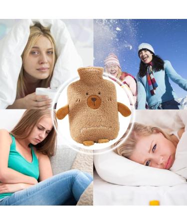 Portable Heat Bottle with Soft Cover - 1L Warm Water Bottle for Kids & Adults | Fluffy Bed Bottle - Buy Online on GoSupps.com
