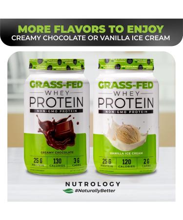 Nutrology Grass-Fed Whey Protein Powder Cold-Processed Grass Fed Whey & Amino Acid Powder for Enhanced Lean Muscle Recovery & Performance 28 Servings Shake Blend or Bake Creamy Chocolate Flavor Creamy Chocolate 2 Poun  - Buy Online on GoSupps.com