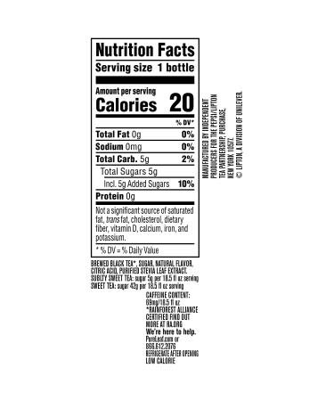 Pure Leaf Subtly Sweet Peach Iced Tea - Lower Sugar - 18.5 Fl Oz (Pack of 12) - Buy Online on GoSupps.com