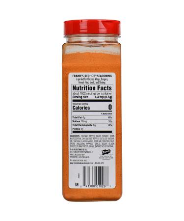 Frank's RedHot Original Seasoning 21.2 oz - Garlic Cayenne Pepper Blend for Dry-Rubs - 1.32 lb Container - Buy Online on GoSupps.com