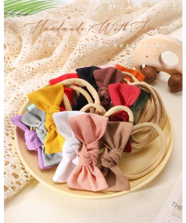 Jollybows 20pcs Baby Girl Hair Bow Headband - Nylon Hairbands for Newborns | Cute Hair Accessories for Children - Buy Online on GoSupps.com