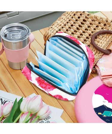 Javenproeqt Portable Ladies Binding Bags | Menstrual Cup Pocket & Female Menstrual Pads | Perfect Bags for Teenage Girls | First Period Tampons | Stylish Red Lip Kiss Pattern - Buy Online on GoSupps.com