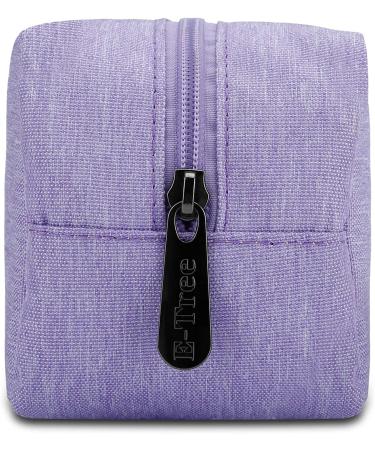 E-Tree Canvas Zip Cosmetic Travel Bag | Portable Makeup Case & Toiletry Pouch - Purple Rectangle - Buy Online on GoSupps.com