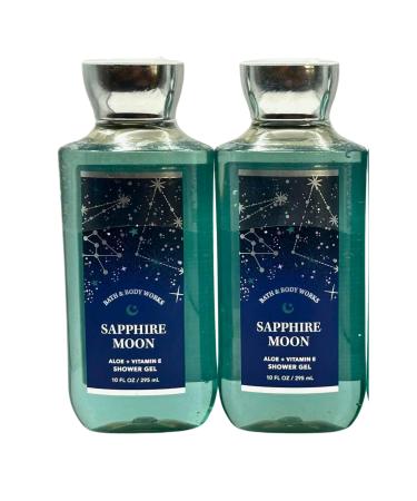 Bath & Body Works Shower Gel Set of 2 Bottles Each Bottle 10oz (Sapphire Moon)