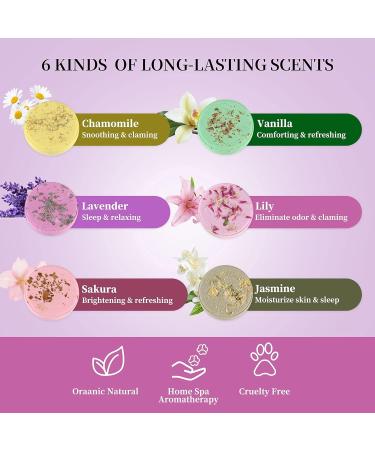 6-Pack Shower Steamers - Self Care Spa Bombs with Essential Oils for Relaxation - Lavender, Chamomile, Vanilla, Cherry, Lily, Jasmine - Perfect Gifts for Women and Men - Buy Online on GoSupps.com