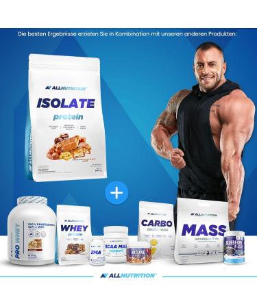 All-Nutrition Isolate Whey Protein Powder 908g - Muscle Building BCAA Gluten-Free Chocolate Caramel Peanut Shake - Buy Online on GoSupps.com